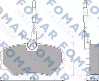 FOMAR FRICTION fo492281 -  Комплект тормозных колодок, дисковый тормоз